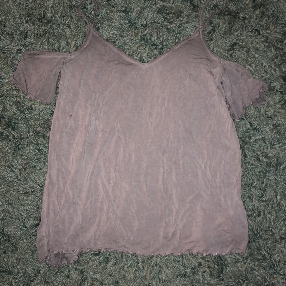 Grey Tank Top with ruffled sleeves